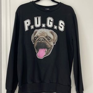 Crewneck Sweat shirt with a pug